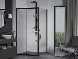 Mexen Apia sliding shower cabin 100 x 100 cm, transparent, black - 840-100-100-70-00
