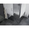 Mexen Apia sliding shower cabin 90 x 90 cm, white stripes, chrome - 840-090-090-01-20
