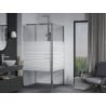 Mexen Apia sliding shower cabin 100 x 100 cm, white stripes, chrome - 840-100-100-01-20