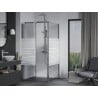Mexen Apia sliding shower cabin 100 x 100 cm, white stripes, chrome - 840-100-100-01-20