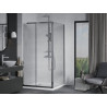Mexen Apia sliding shower enclosure 90 x 90 cm, transparent, chrome + Flat shower tray - 840-090-090-01-00-4010
