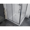 Mexen Apia sliding shower enclosure 90 x 90 cm, transparent, chrome + Flat shower tray - 840-090-090-01-00-4010