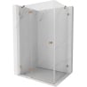 Mexen Lunar shower enclosure hinged left 85 x 70 cm, transparent, brushed copper - 834-085-070-65-00-L