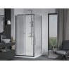 Mexen Apia sliding shower enclosure 90 x 90 cm, transparent, chrome + Flat shower tray - 840-090-090-01-00-4010