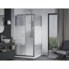 Mexen Apia sliding shower cabin 100 x 100 cm, white stripes, chrome + Flat tray - 840-100-100-01-20-4010