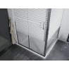 Mexen Apia sliding shower cabin 100 x 100 cm, white stripes, chrome + Flat tray - 840-100-100-01-20-4010