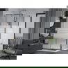 Mexen Apia extendable shower cubicle 100 x 100 cm, Stripes, Chrome + shower tray Flat - 840-100-100-01-20-4010