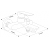 Mexen Royo R45 bathtub faucet with shower set, black - 7223R45-70