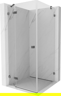 Mexen Lunar Swing Shower Enclosure Left 70 x 70 cm, Transparent, Brushed Gun Gray - 834-070-070-66-00-L