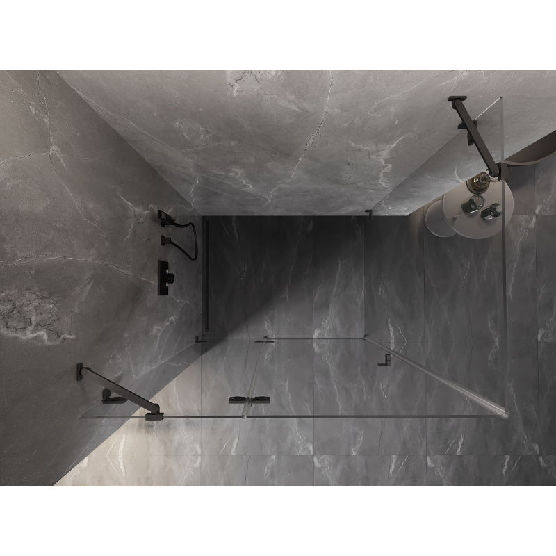 Mexen Lunar Left-Swing Shower Enclosure 85 x 70 cm, Transparent, Brushed Gun Gray - 834-085-070-66-00-L