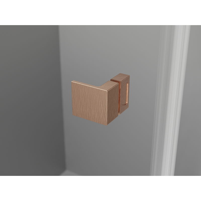 Mexen Lunar-B right-hinged shower enclosure 100 x 90 cm, transparent, brushed copper - 832-100-090-65-00-P