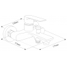 Mexen Royo DQ72 bathtub set, black - 72203DQ72-70