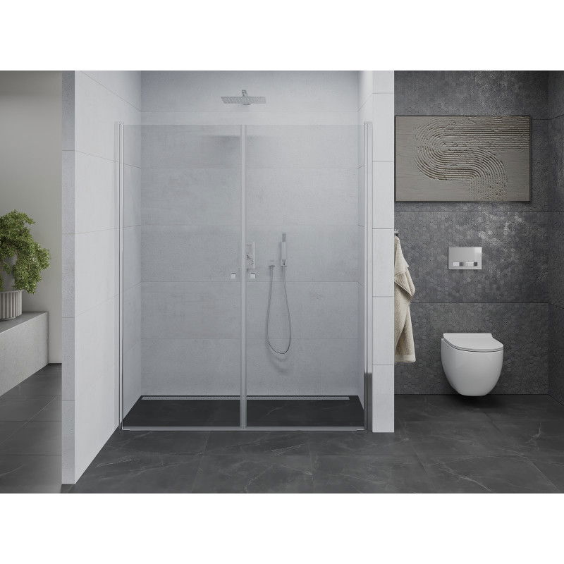 Mexen Pretoria Duo 140 cm Hinged Shower Door, Transparent, Chrome - 852-140-000-02-00
