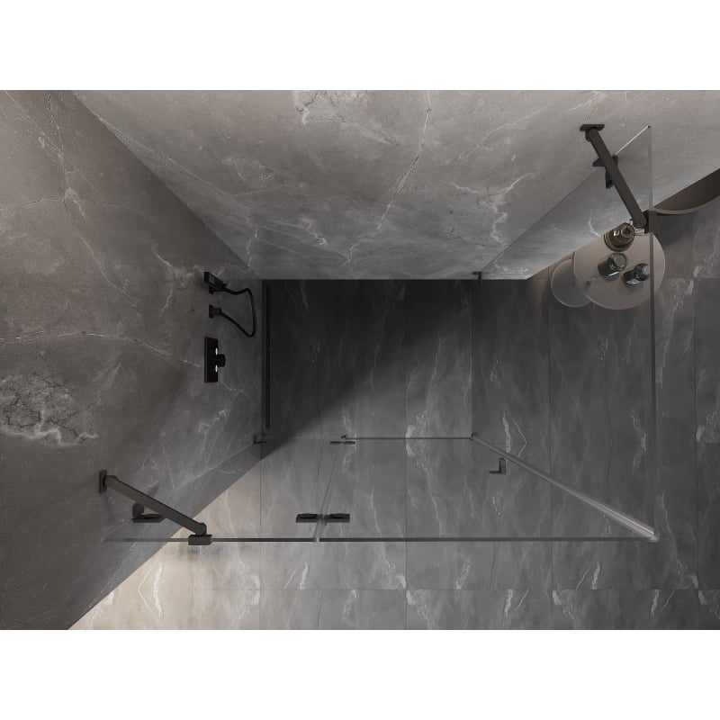 Mexen Lunar left-hinged shower enclosure 100 x 80 cm, transparent, gun metal - 834-100-080-95-00-L