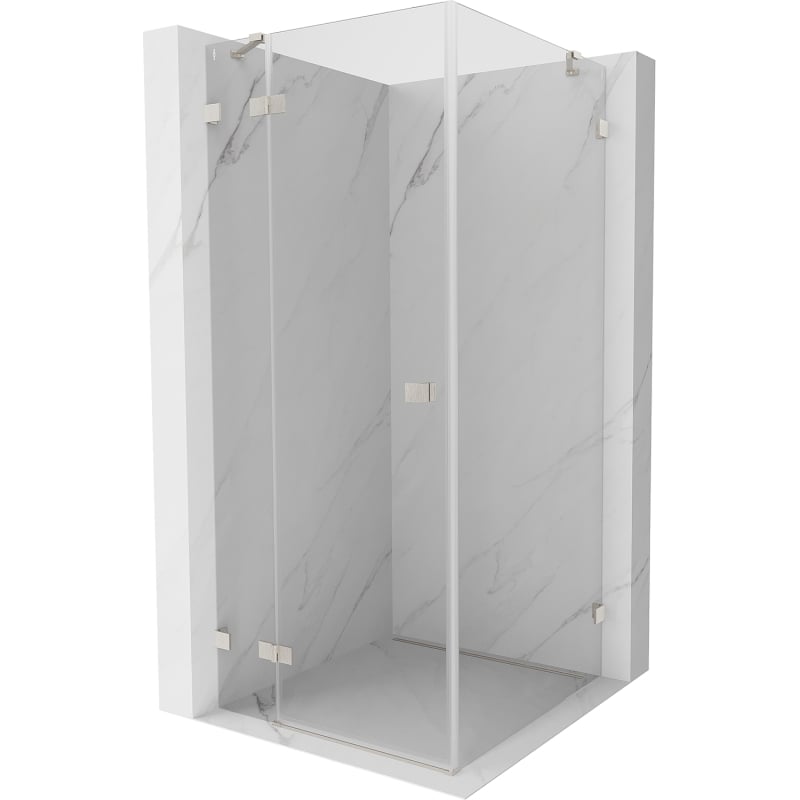 Mexen Lunar left-hinged shower cabin 80 x 80 cm, transparent, brushed nickel - 834-080-080-97-00-L