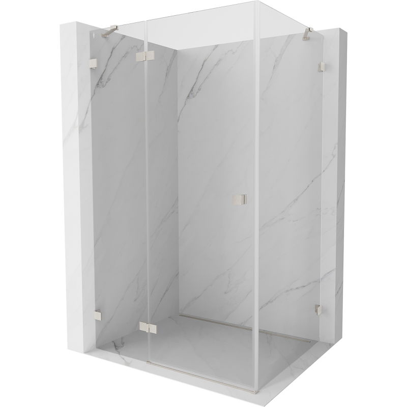Mexen Lunar shower enclosure left hinged 85 x 80 cm, transparent, brushed nickel - 834-085-080-97-00-L