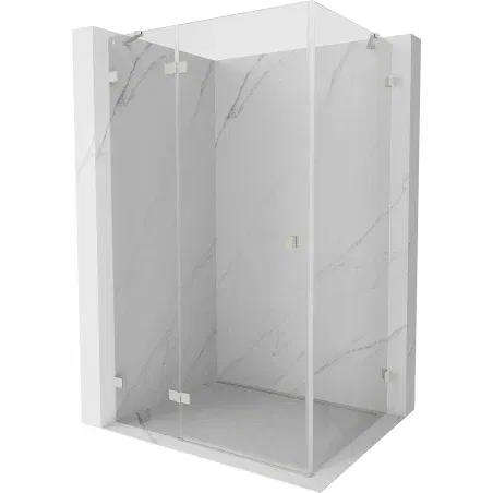 Mexen Lunar left hinged shower enclosure 85 x 80 cm, transparent, brushed nickel - 834-085-080-97-00-L