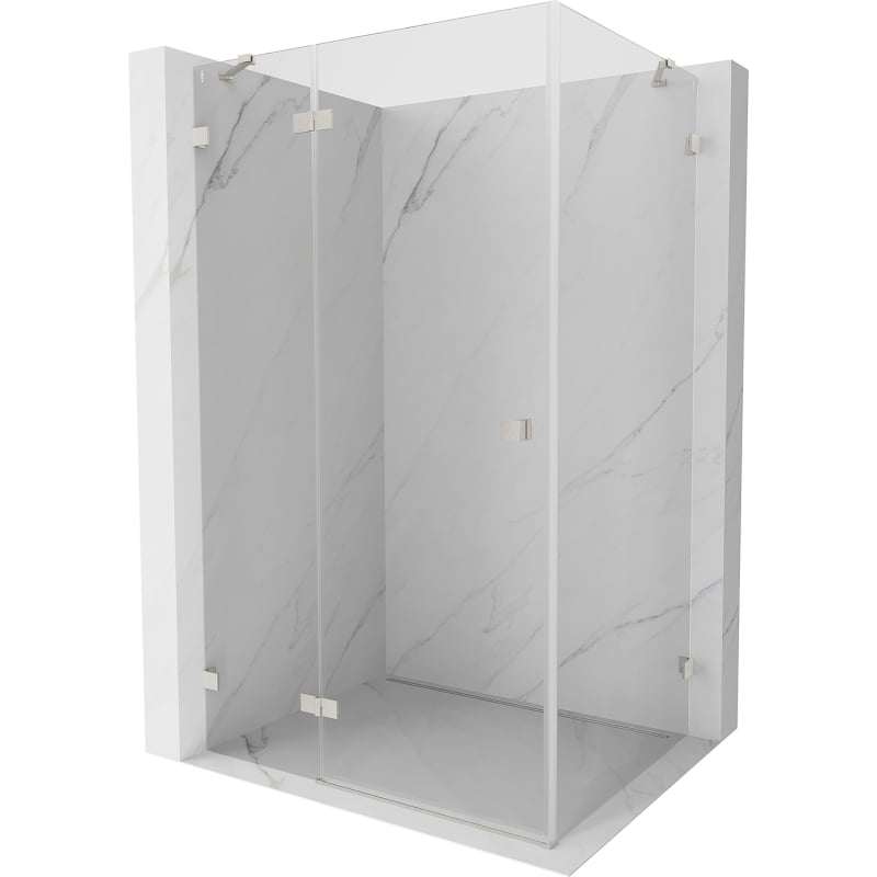 Mexen Lunar shower cabin left hinged 95 x 80 cm, transparent, brushed nickel - 834-095-080-97-00-L