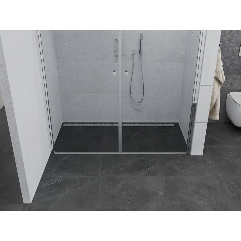Mexen Pretoria Duo 180 cm Hinged Shower Doors, Transparent, Chrome - 852-180-000-02-00