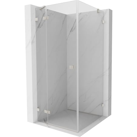 Mexen Lunar hinged shower enclosure left 100 x 100 cm, transparent, brushed nickel - 834-100-100-97-00-L
