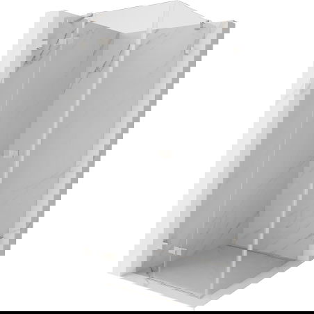 Mexen Lunar left hinged shower enclosure 100 x 100 cm, transparent, brushed nickel - 834-100-100-97-00-L