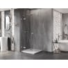 Mexen Lunar hinged shower enclosure left 100 x 100 cm, transparent, brushed nickel - 834-100-100-97-00-L