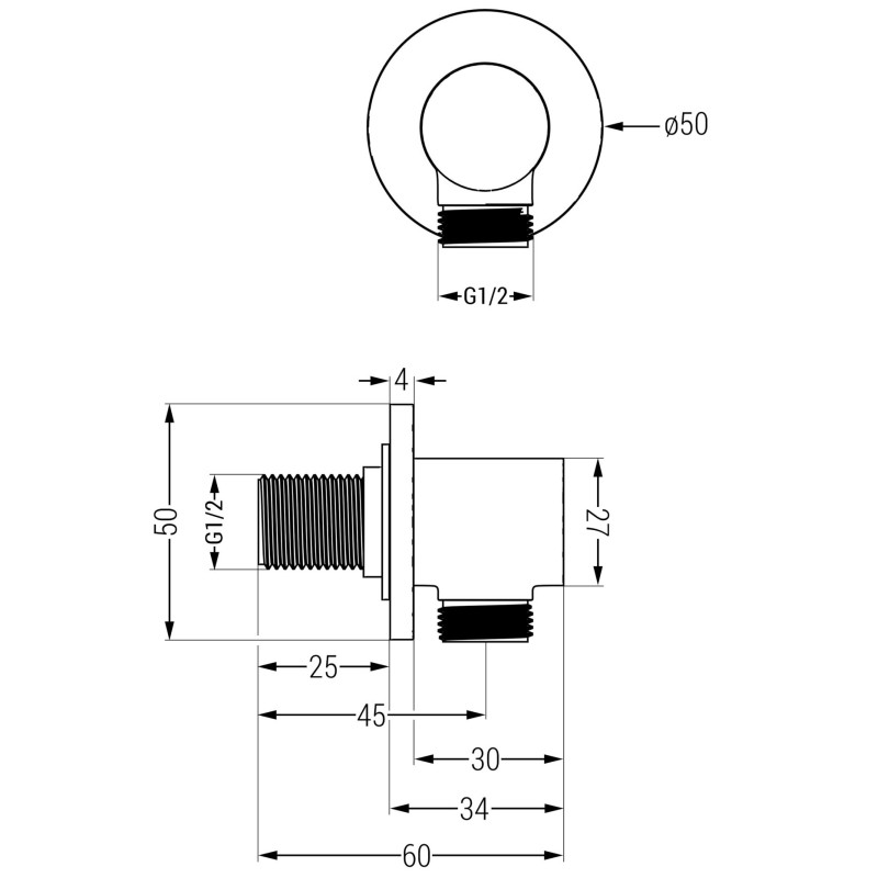 Mexen Kai angle connector, brushed gun gray - 79341-66