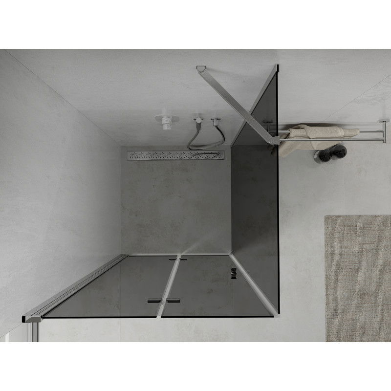 Mexen Lima 80 x 80 cm Folding Shower Enclosure, Graphite, Chrome - 856-080-080-01-40
