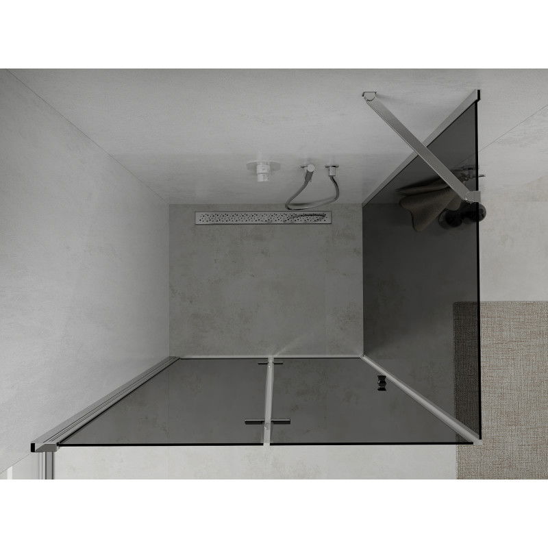 Mexen Lima folding shower enclosure 80 x 110 cm, graphite, chrome - 856-080-110-01-40