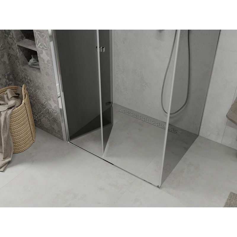 Mexen Lima folding shower enclosure 90 x 70 cm, graphite, chrome - 856-090-070-01-40