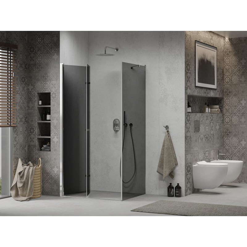 Mexen Lima folding shower cabin 90 x 70 cm, graphite, chrome - 856-090-070-01-40