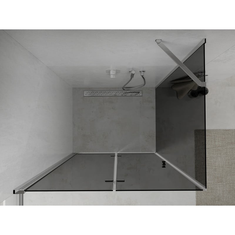 Mexen Lima folding shower cabin 90 x 70 cm, graphite, chrome - 856-090-070-01-40