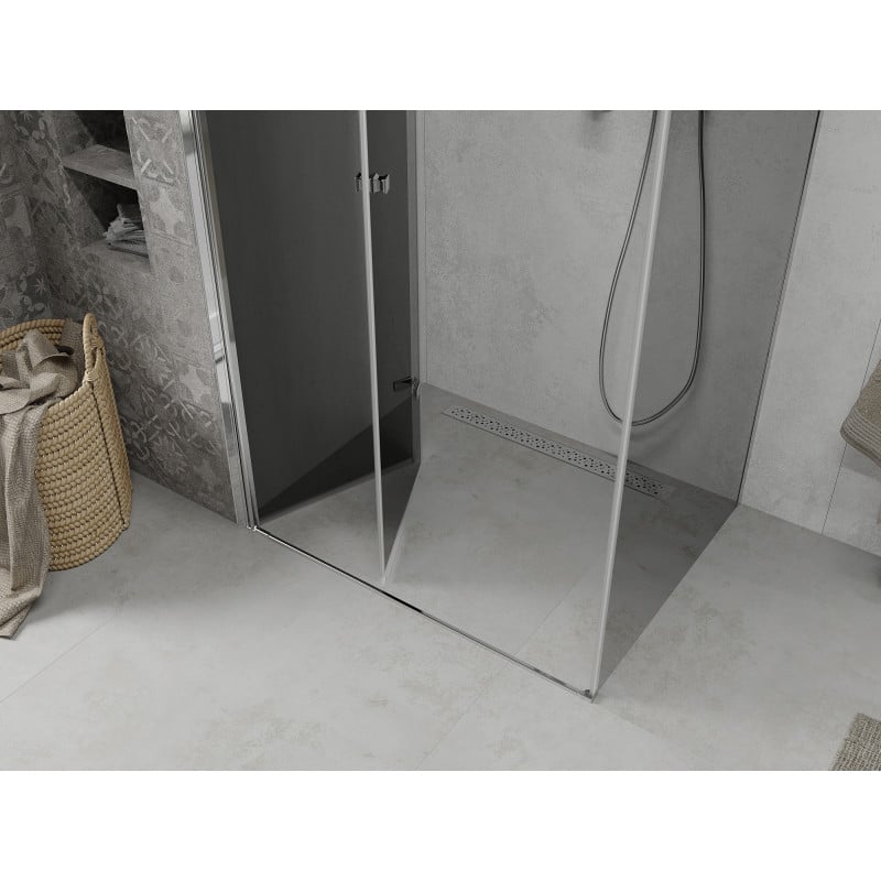 Mexen Lima folding shower enclosure 90 x 80 cm, graphite, chrome - 856-090-080-01-40