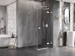Mexen Lunar T Right-Hinged Shower Enclosure 120 x 120 cm, Clear, White - 834T-120-120-20-00-P