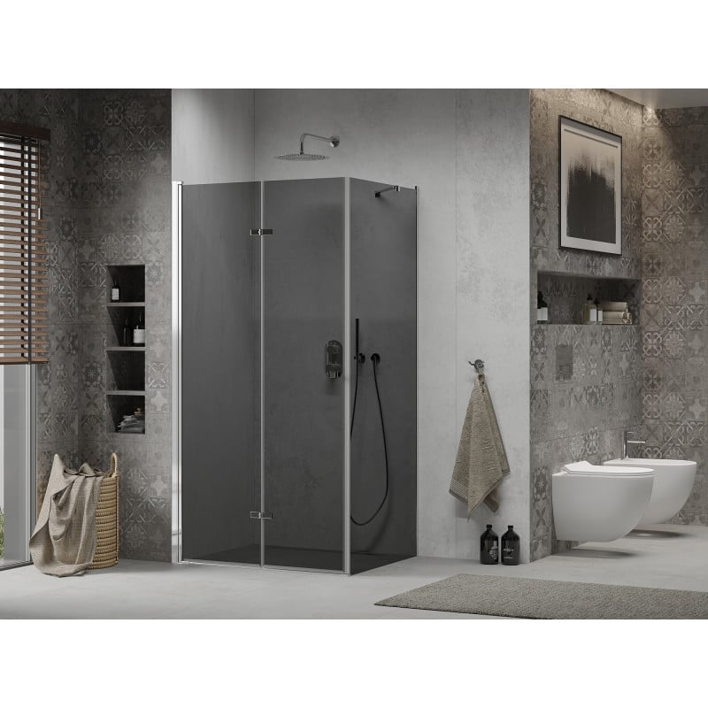 Mexen Lima folding shower cabin 90 x 100 cm, graphite, chrome - 856-090-100-01-40