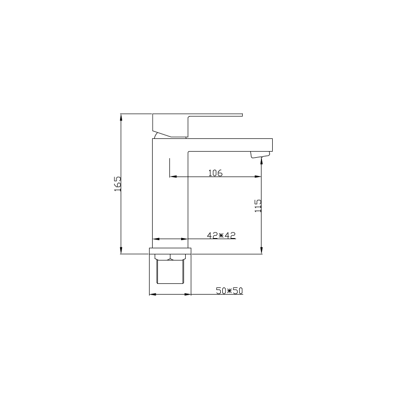 Mexen Cube washbasin faucet, chrome - 72900-00