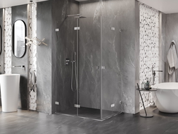 Mexen Lunar-F Duo folding shower enclosure 80 x 70 cm, transparent, chrome - 836-080L-070P-01-00