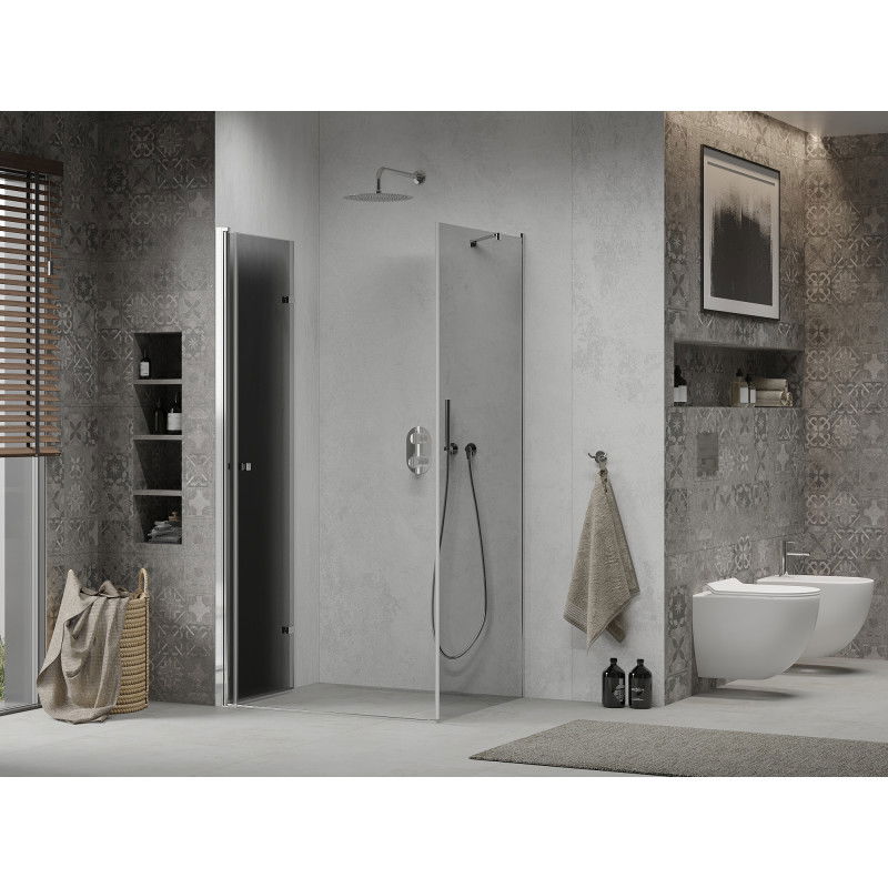 Mexen Lima foldable shower cabin 100 x 80 cm, graphite, chrome - 856-100-080-01-40