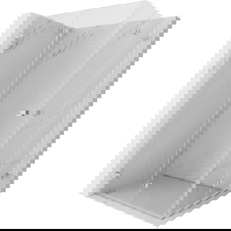 Mexen Lunar-F Duo 85 x 80 cm Folding Shower Enclosure, Transparent, Chrome - 836-085L-080P-01-00