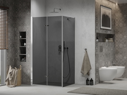 Mexen Lima folding shower cubicle 100 x 80 cm, Graphite, Chrome - 856-100-080-01-40