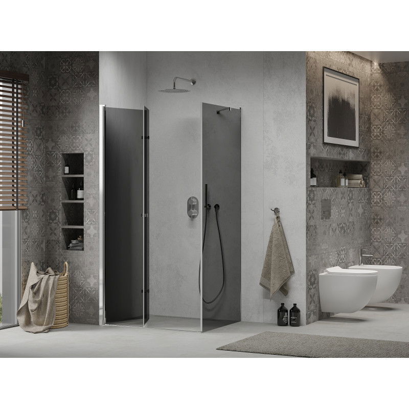 Mexen Lima folding shower cabin 100 x 90 cm, graphite, chrome - 856-100-090-01-40