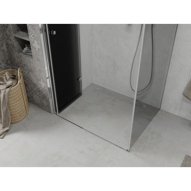 Mexen Lima folding shower enclosure 100 x 90 cm, graphite, chrome - 856-100-090-01-40