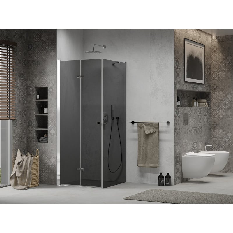 Mexen Lima foldable shower cabin 100 x 100 cm, graphite, chrome - 856-100-100-01-40