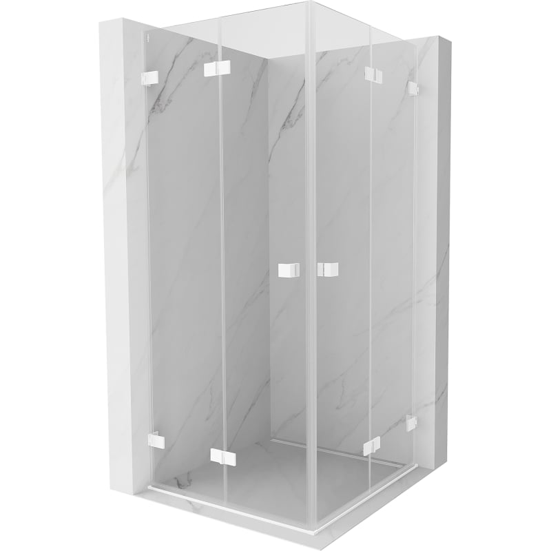 Mexen Lunar-F Duo folding shower cabin 70 x 70 cm, transparent, white - 836-070L-070P-20-00