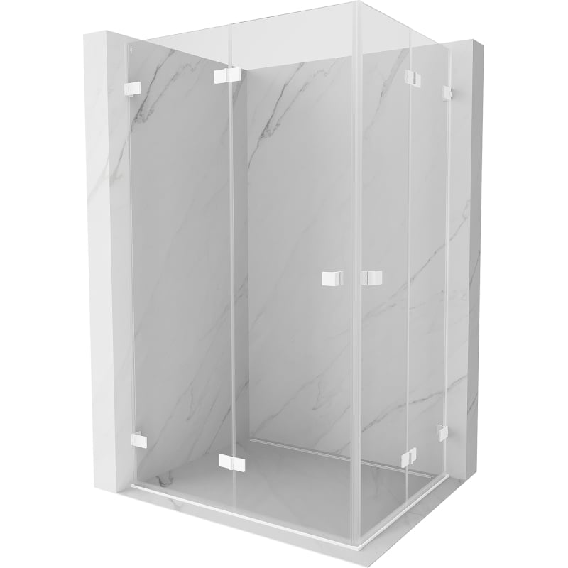 Mexen Lunar-F Duo folding shower enclosure 80 x 70 cm, transparent, white - 836-080L-070P-20-00