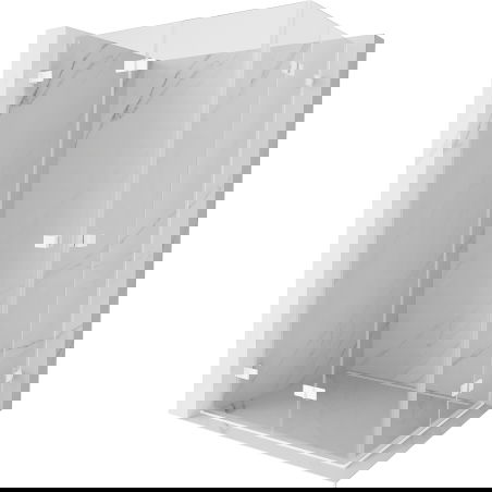 Mexen Lunar-F Duo Folding Shower Enclosure 90 x 75 cm, Transparent, White - 836-090L-075P-20-00