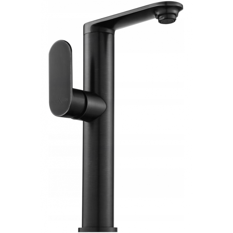 Mexen Milo high side action washbasin mixer tap, Black - 71315-70