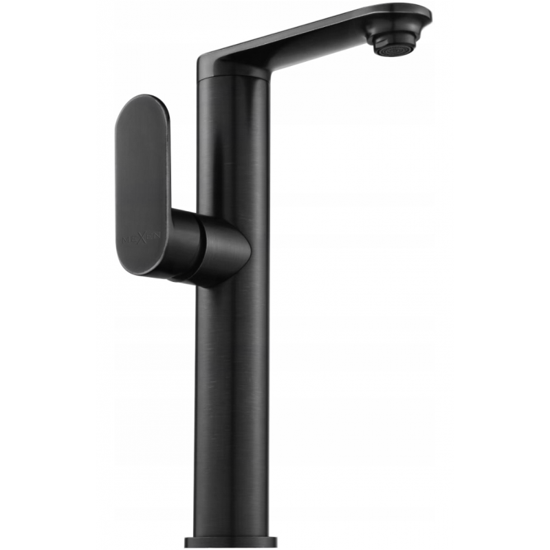 Mexen Milo high washbasin tap with side handle, black - 71315-70