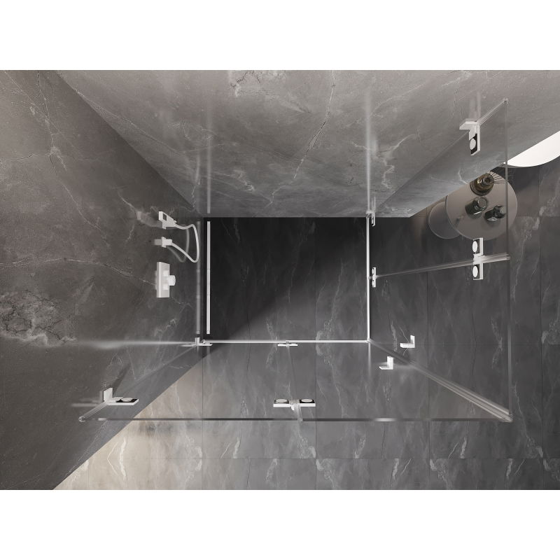 Mexen Lunar-F Duo shower cabin foldable 100 x 95 cm, transparent, white - 836-100L-095P-20-00