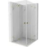 Mexen Lunar-F Duo folding shower cabin 75 x 75 cm, transparent, gold - 836-075L-075P-50-00
